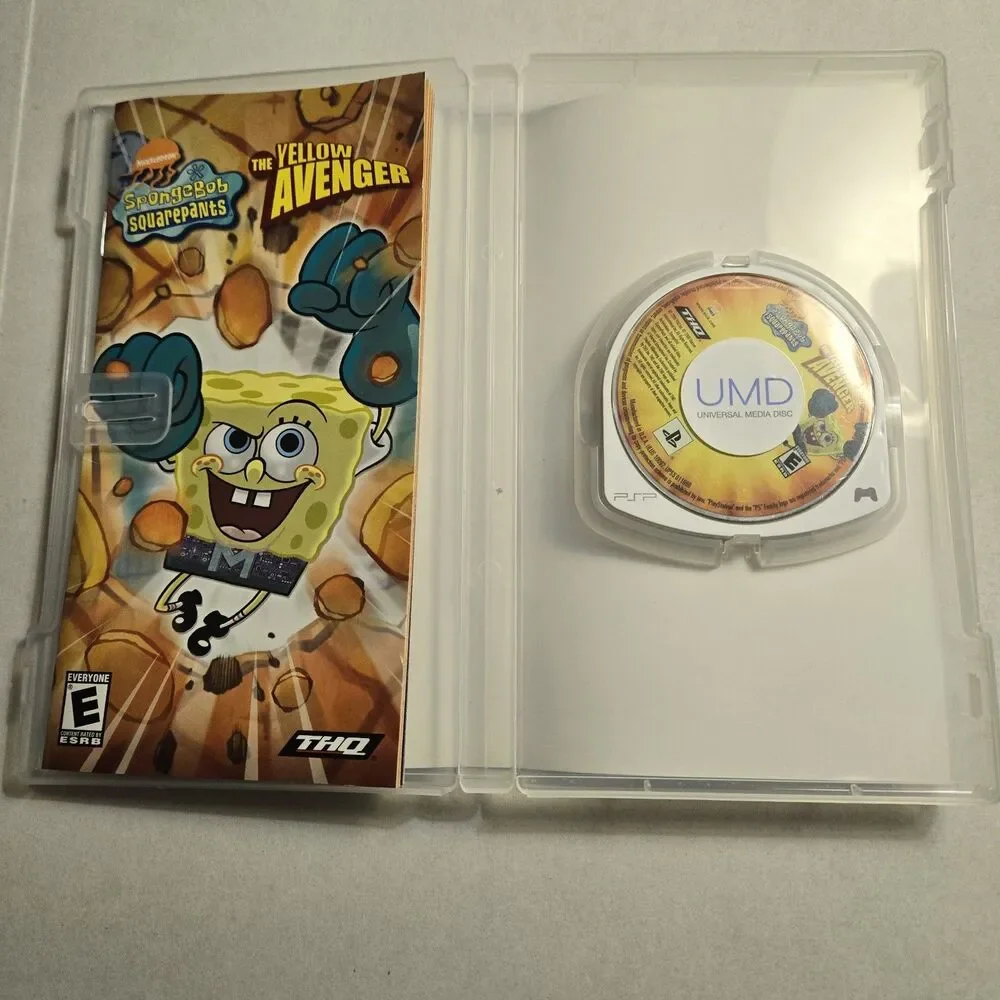 SpongeBob SquarePants The Yellow Avenger Sony PSP Complete in Box
